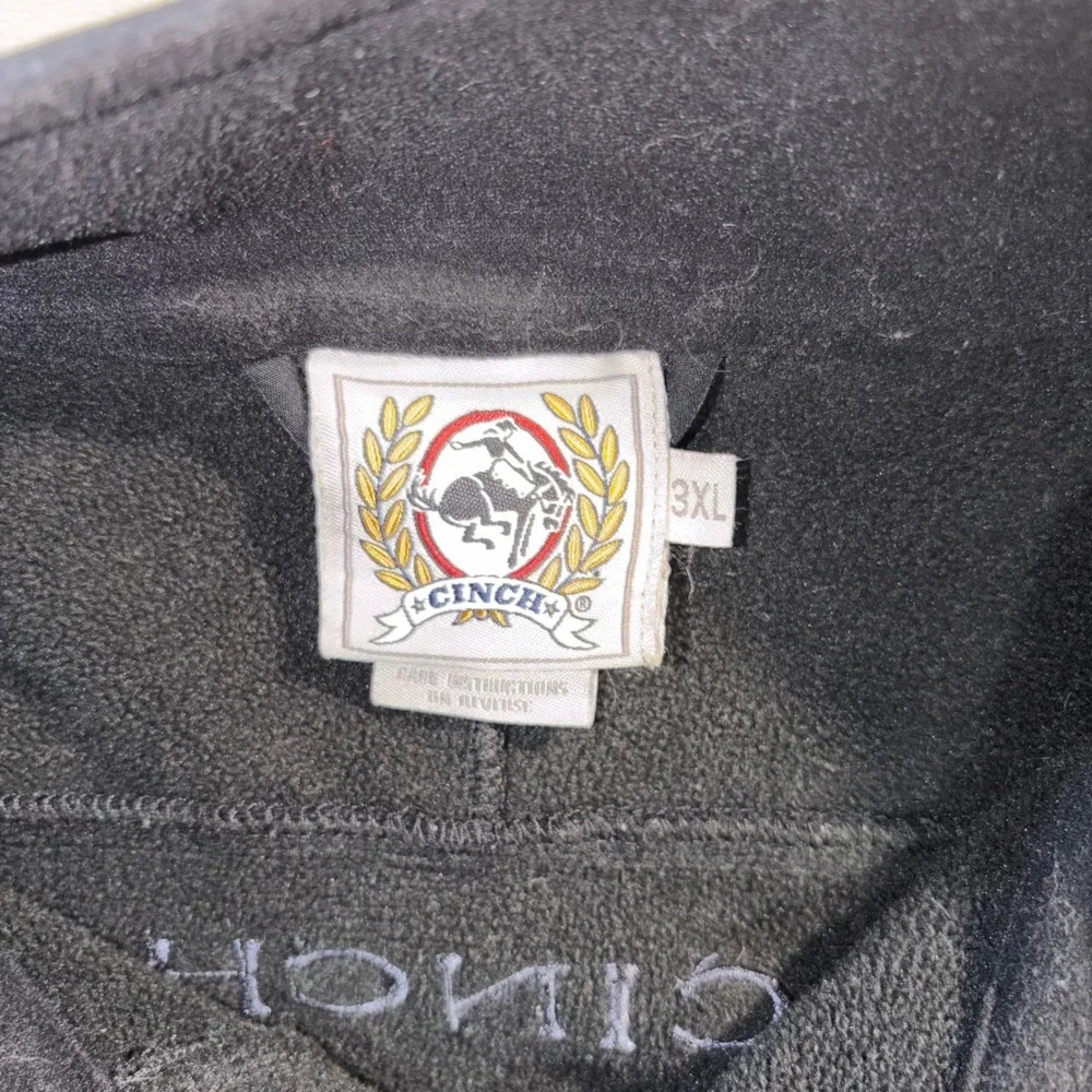 Cinch Mens Black Bonded Softshell Fleece Lined Full Zip Jacket 3XL Logo Cowboy
